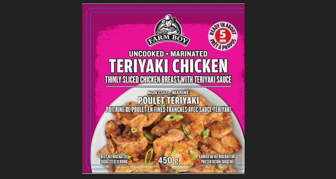 Food Recall Warning (Allergen) – Farm Boy brand Marinated Teriyaki Chicken recalled