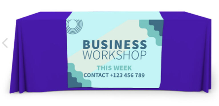 Table runner to advertise business