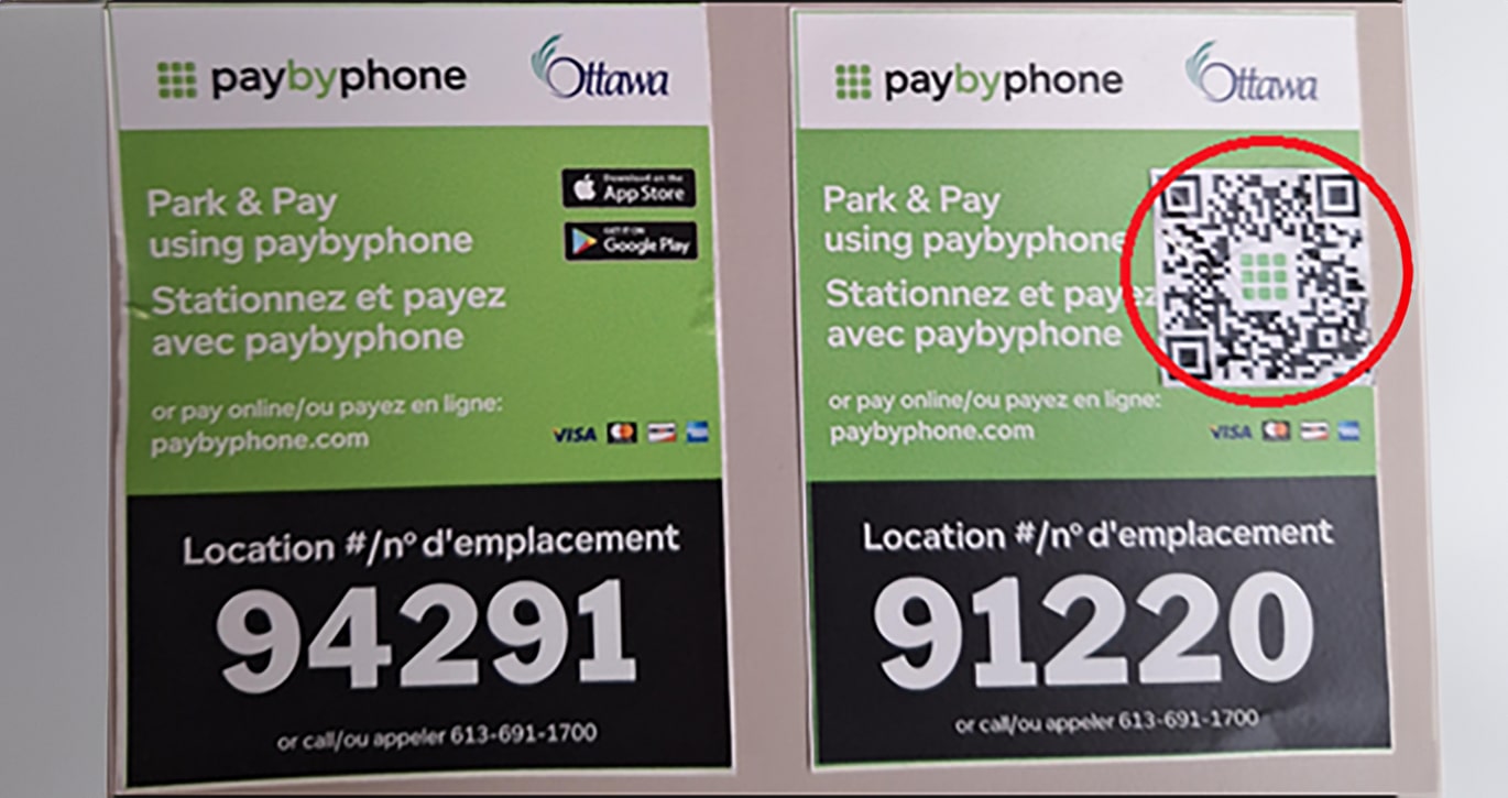 QR code parking kiosk scam Ottawa